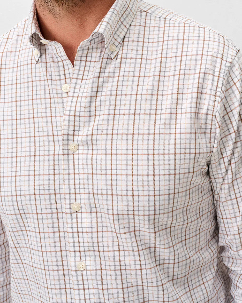 Johnnie-O Sport Shirts Sandlewood Pane Everyday Performance Button Down Shirt