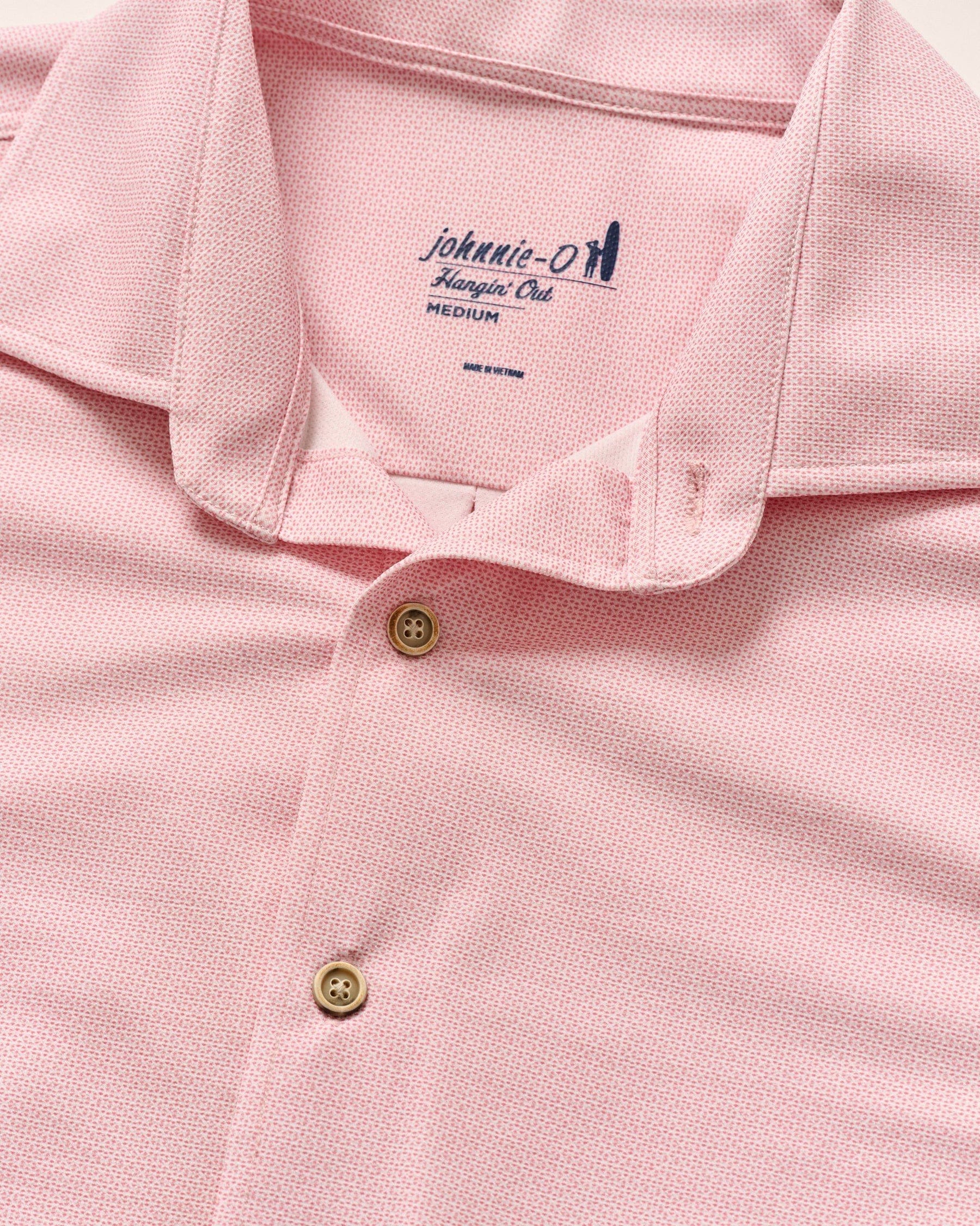 Johnnie O Sport Shirts Spielman Knit Button Down Shirt - Petal
