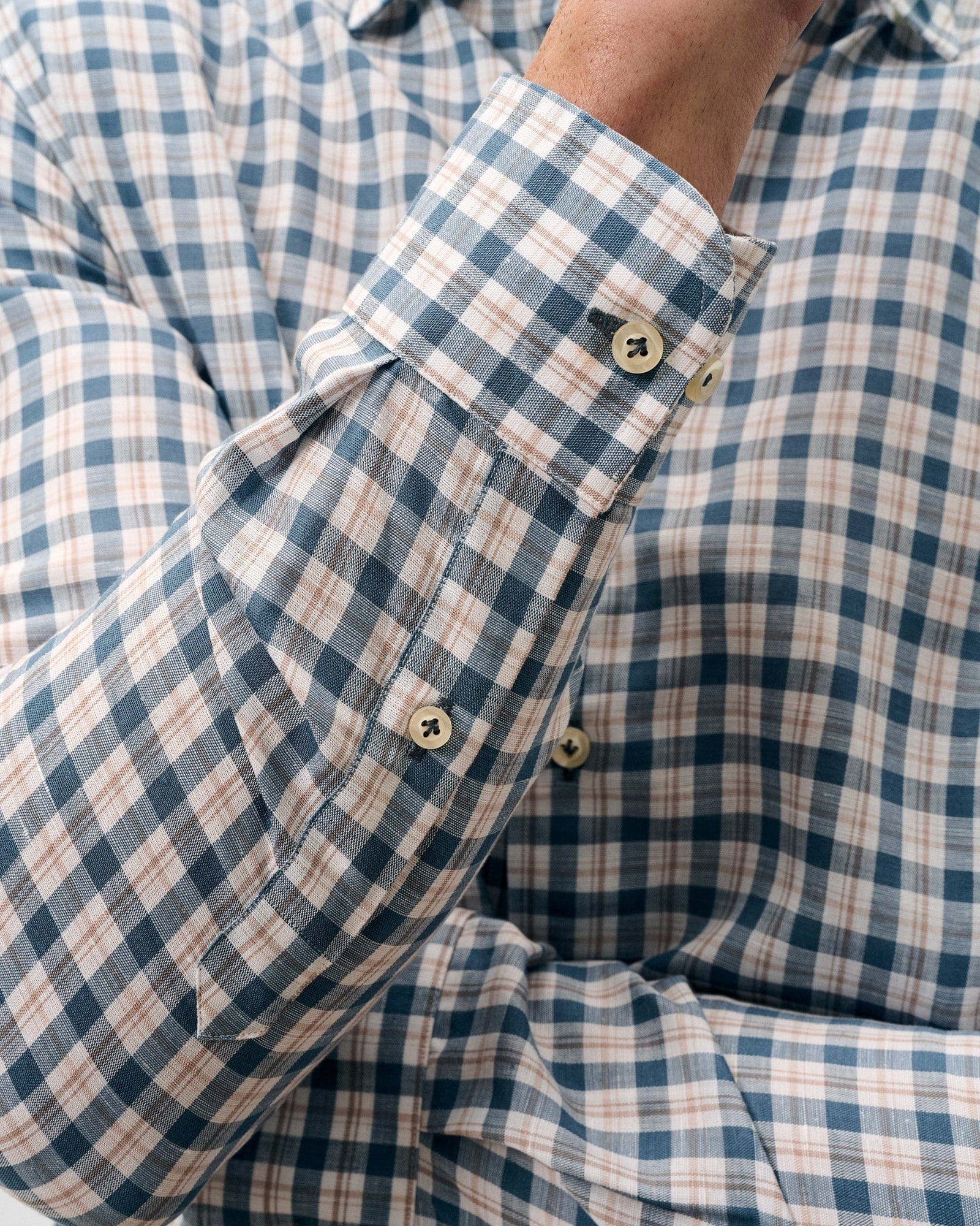 Johnnie-O Sport Shirts Tad Top Shelf Linen Button Down Shirt in Wake