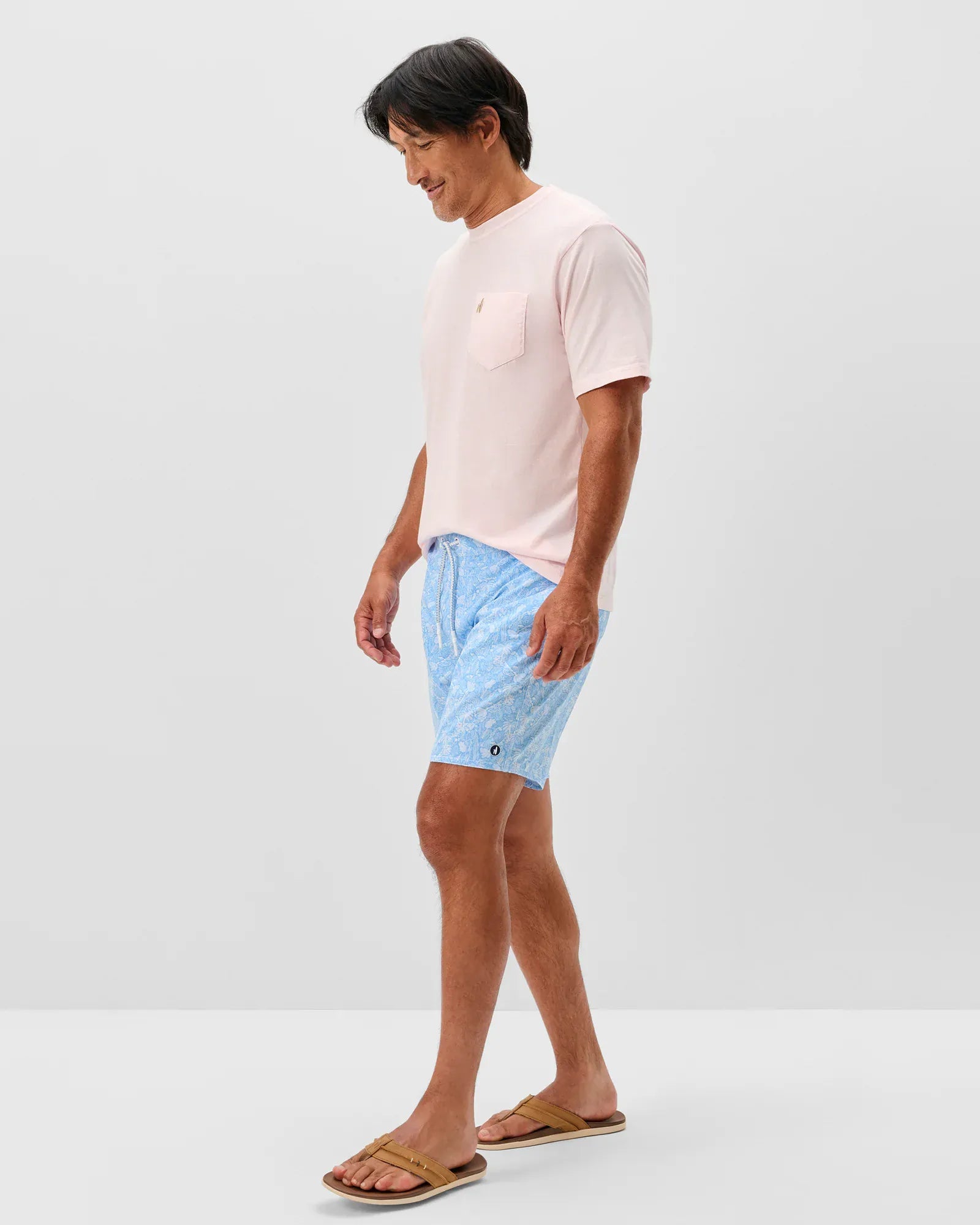 Johnnie-O Swimwear Half Elastic 7" Swim Trunks in Swingin