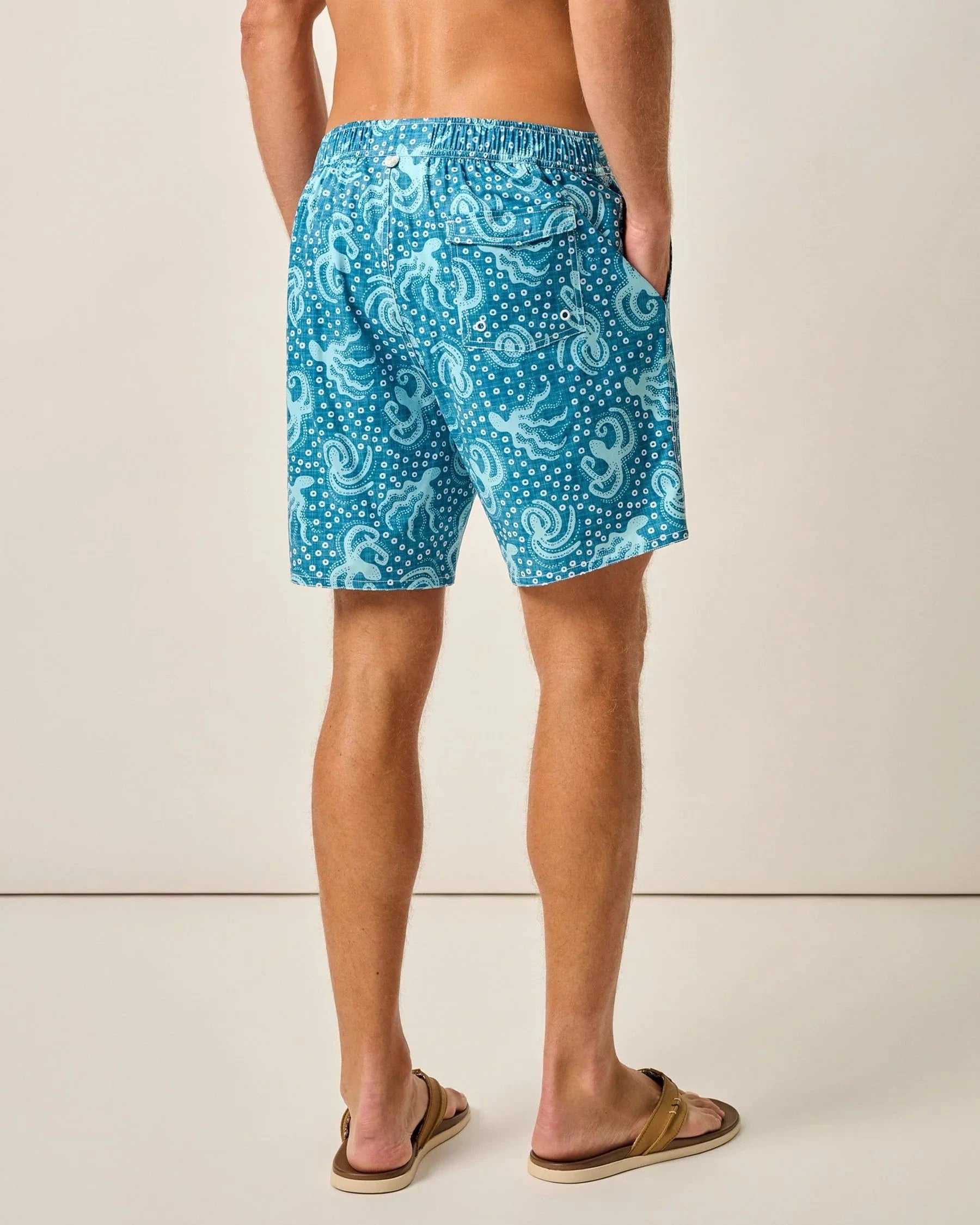 Johnnie O Swimwear Half Elastic Surf Shorts 7" - Big Blue