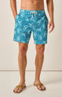 Johnnie O Swimwear Half Elastic Surf Shorts 7" - Big Blue