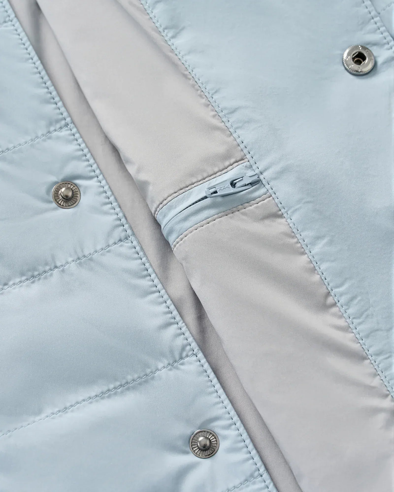 Johnnie-O Vest Bauer Snap Front Quilted Vest in Steel Blue