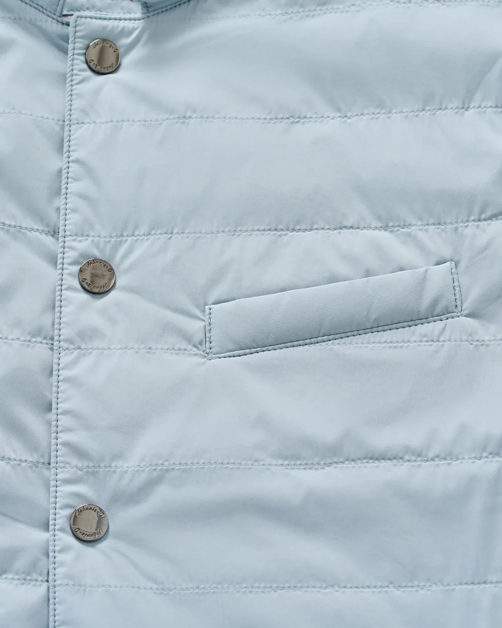 Johnnie-O Vest Bauer Snap Front Quilted Vest in Steel Blue