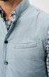 Johnnie-O Vest Bauer Snap Front Quilted Vest in Steel Blue