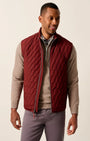 Johnnie-O Vest Belfry Quilted Puffer Vest in Dark Maroon