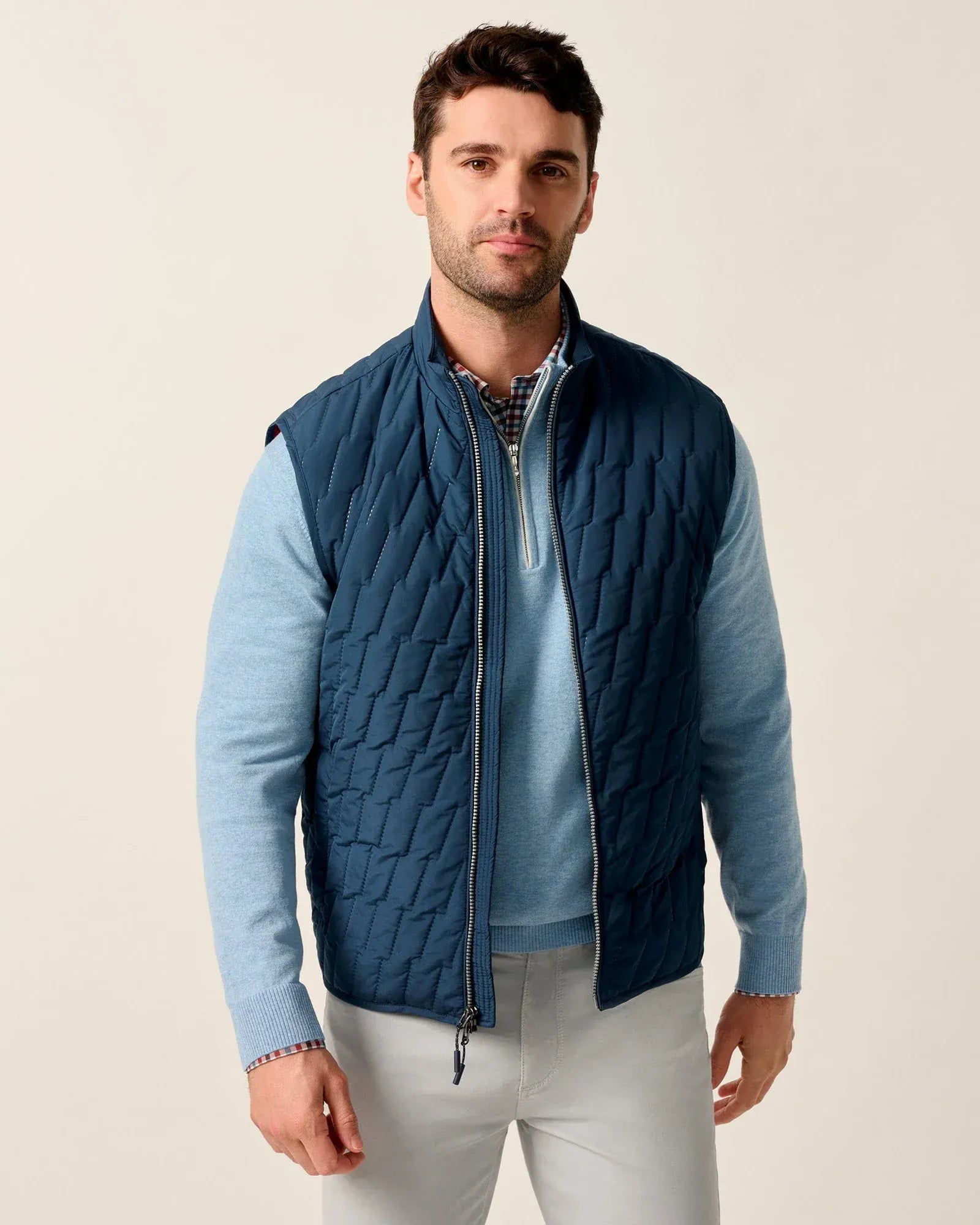 Johnnie-O Vest Belfry Quilted Puffer Vest in Space