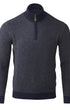 Kinross Cashmere 1/4 Zip Diagonal Jacquard Quarter Zip Mock