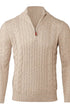 Kinross Cashmere 1/4 Zip Luxe Cable Quarter Zip Mock
