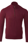 Kinross Cashmere 1/4 Zip Suede Trim Quarter Zip Mock