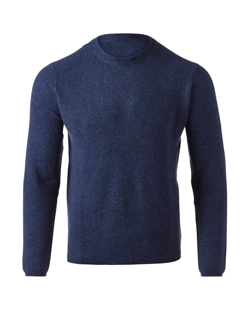 Kinross Cashmere Sweaters Cashmere Thermal Crew in Indigo