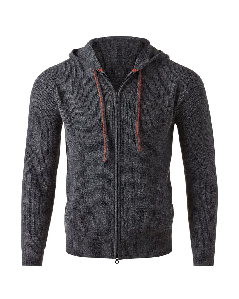 Kinross Cashmere Sweaters Flannel / S Thermal Zip Hoodie