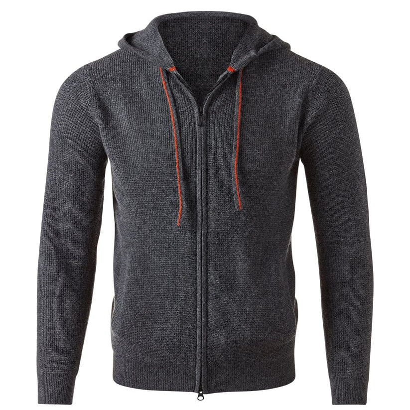 Kinross Cashmere Sweaters Flannel / S Thermal Zip Hoodie