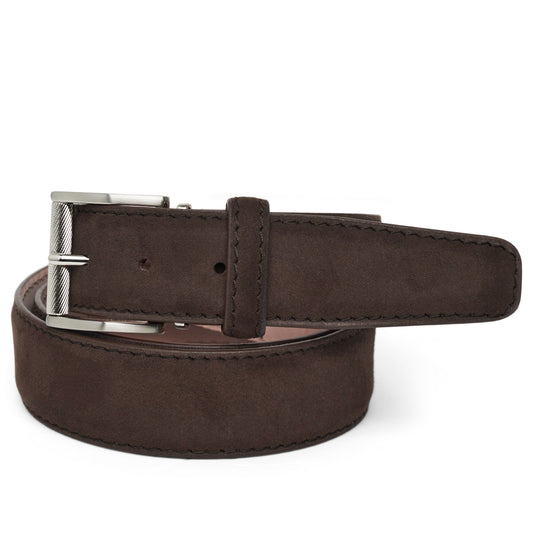 LEN Belt Alcantara Belt-Chocolate