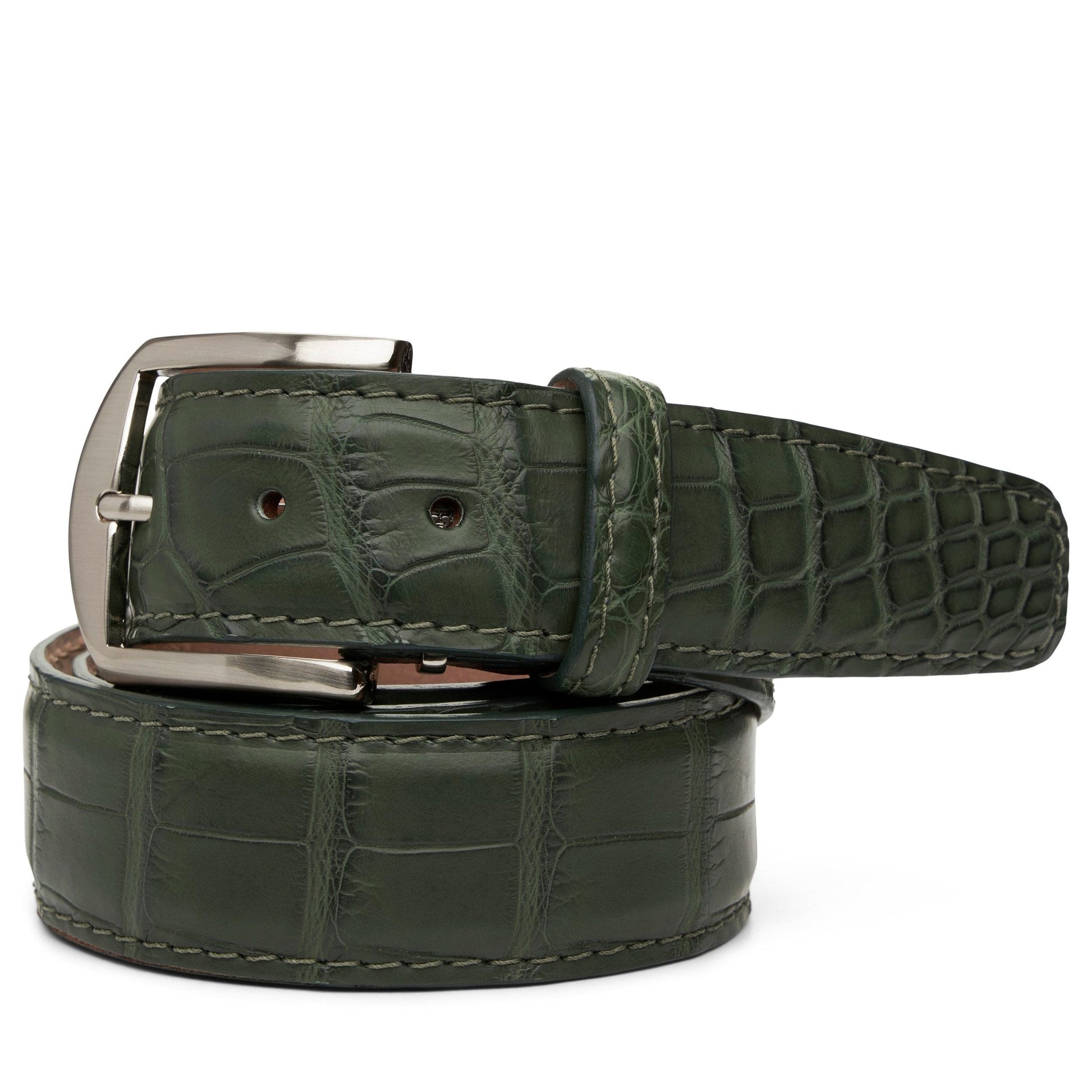 LEN Belt American Alligator- Dark Olive