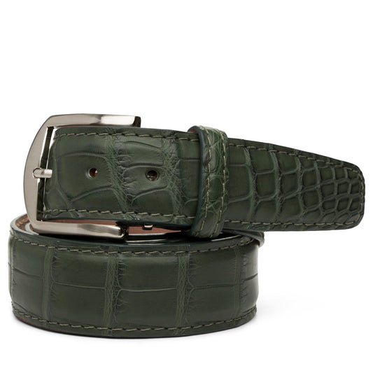 LEN Belt American Alligator- Dark Olive