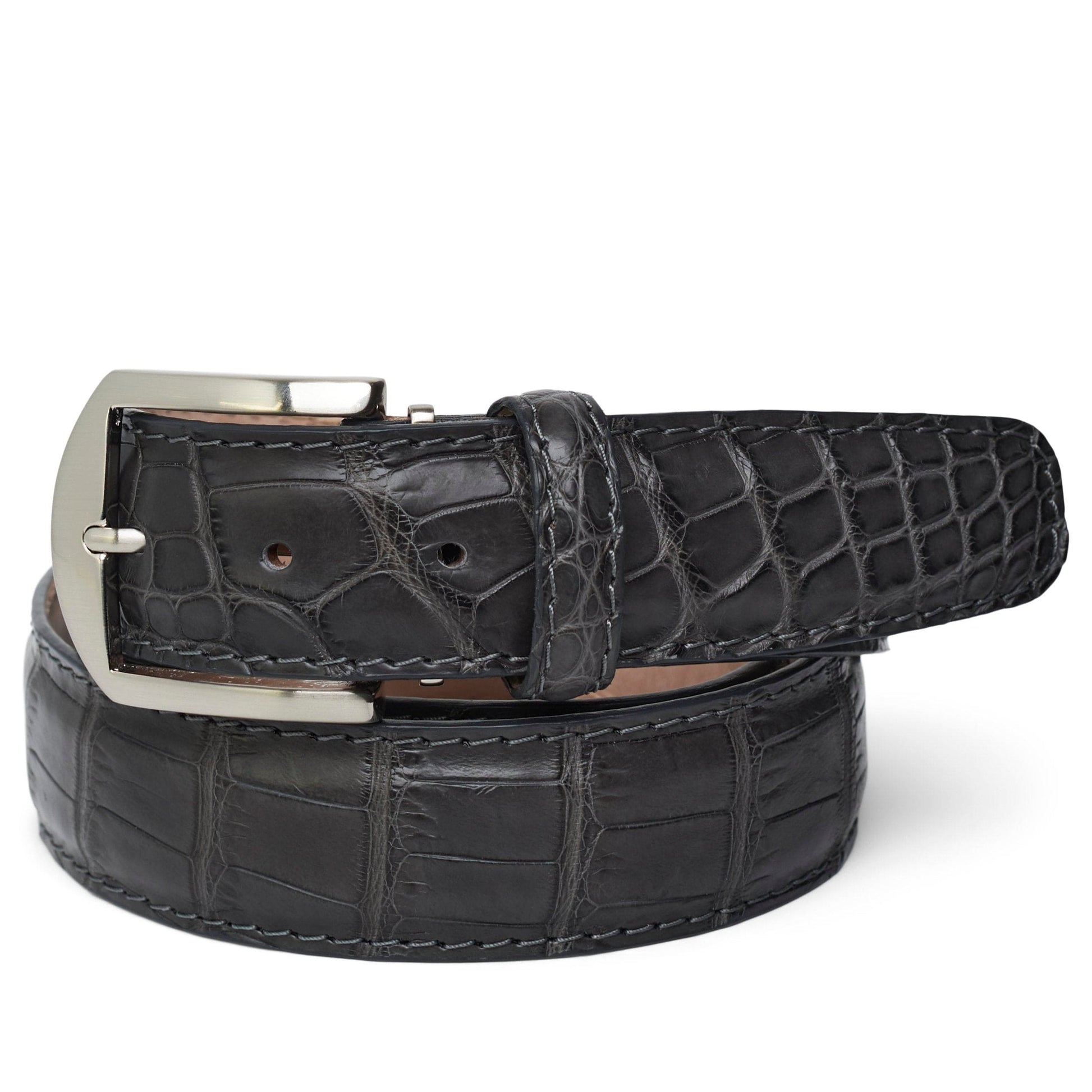 LEN Belt American Matte Alligator- Coal