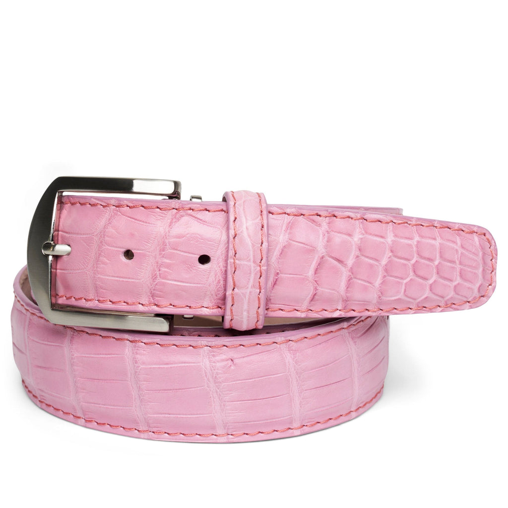 LEN Belt American Matte Alligator- Pink