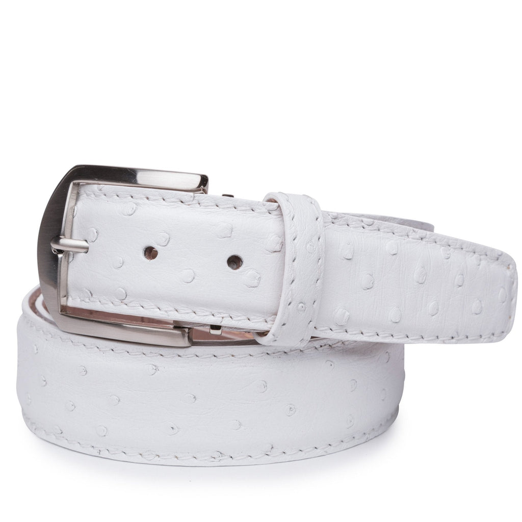 LEN Belt Genuine Ostrich - White