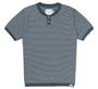Long Wharf SeaWell™ Striped Knit Henley Tee in Marine