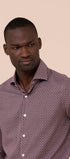 Luigi Fedeli Sport Shirts Sean Cotton Voile Printed Shirt in Geometric Pattern