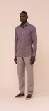 Luigi Fedeli Sport Shirts Sean Cotton Voile Printed Shirt in Geometric Pattern