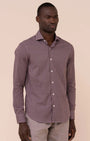 Luigi Fedeli Sport Shirts Sean Cotton Voile Printed Shirt in Geometric Pattern
