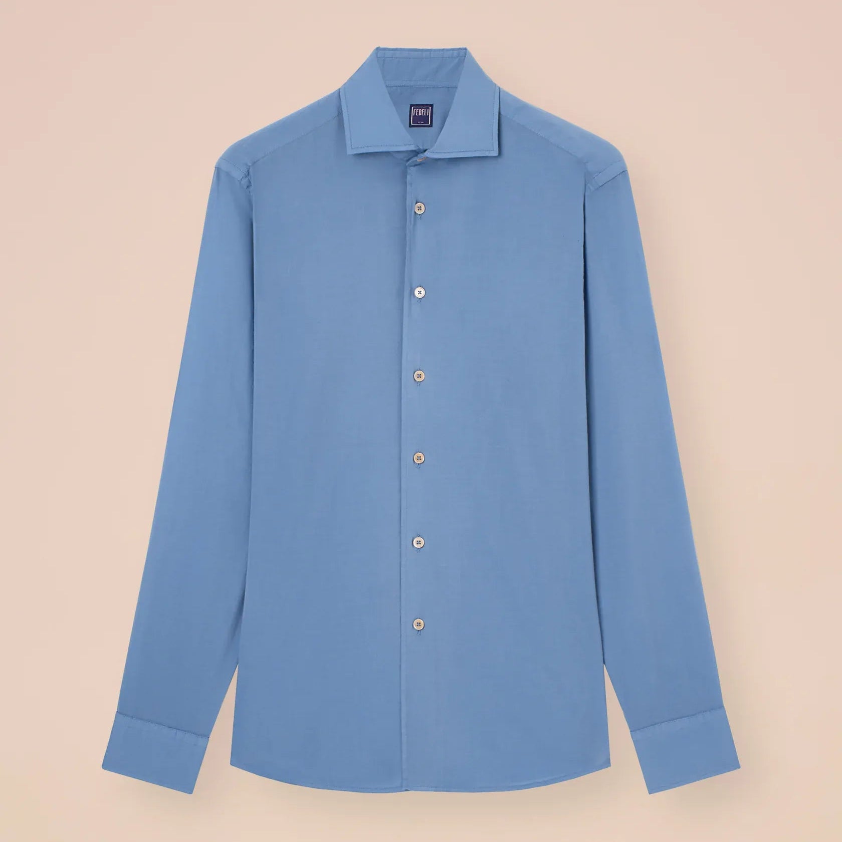 Luigi Fedeli Sport Shirts Sean Cotton Voile Shirt in Steele Blue