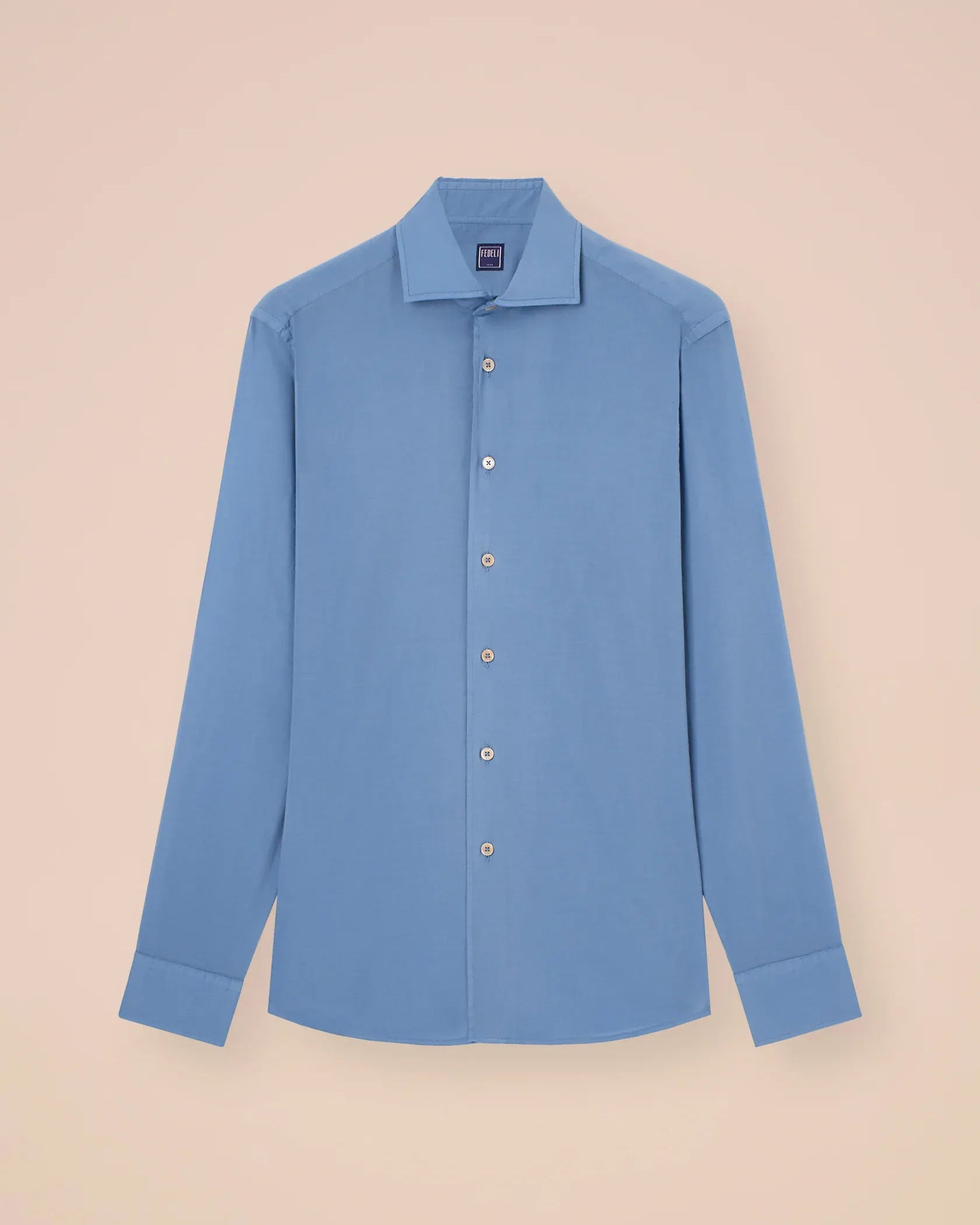 Luigi Fedeli Sport Shirts Sean Cotton Voile Shirt in Steele Blue