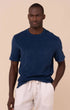 Luigi Fedeli T-Shirts Extreme Terry Cotton Short Sleeve T-Shirt in Navy