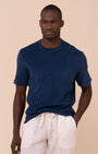 Luigi Fedeli T-Shirts Extreme Terry Cotton Short Sleeve T-Shirt in Navy