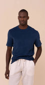 Luigi Fedeli T-Shirts Extreme Terry Cotton Short Sleeve T-Shirt in Navy