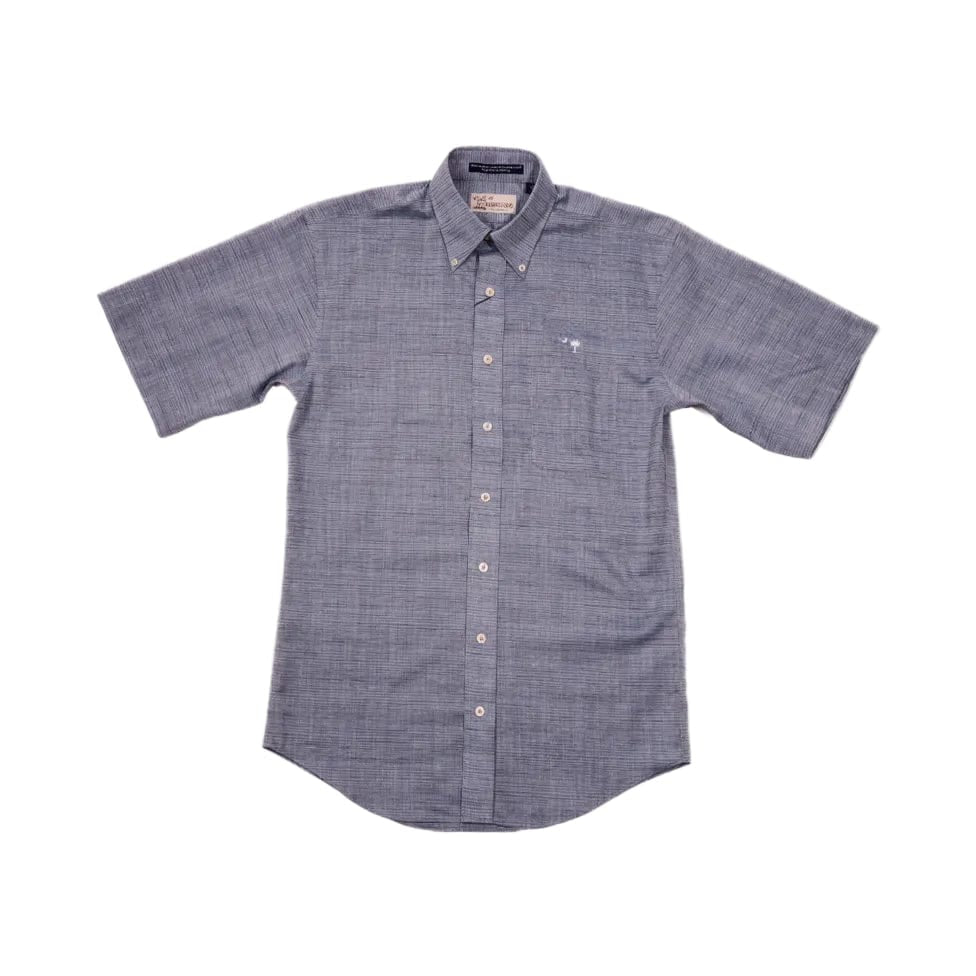 M. Dumas & Sons Sport Shirts Harden Solid Navy Crescent Moon Sport Shirt