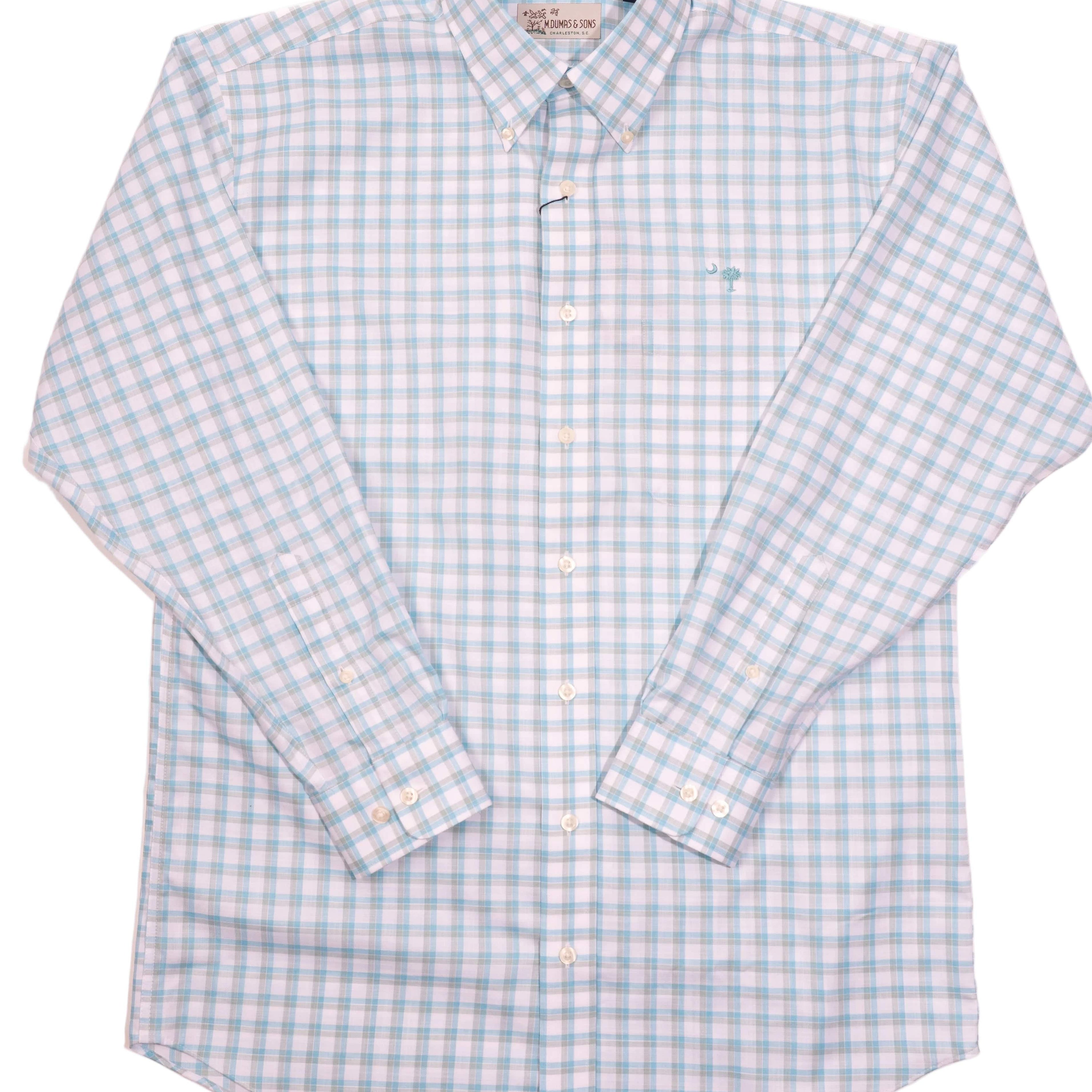M. Dumas & Sons Sport Shirts Jaboris Aqua Crescent Moon Sport Shirt
