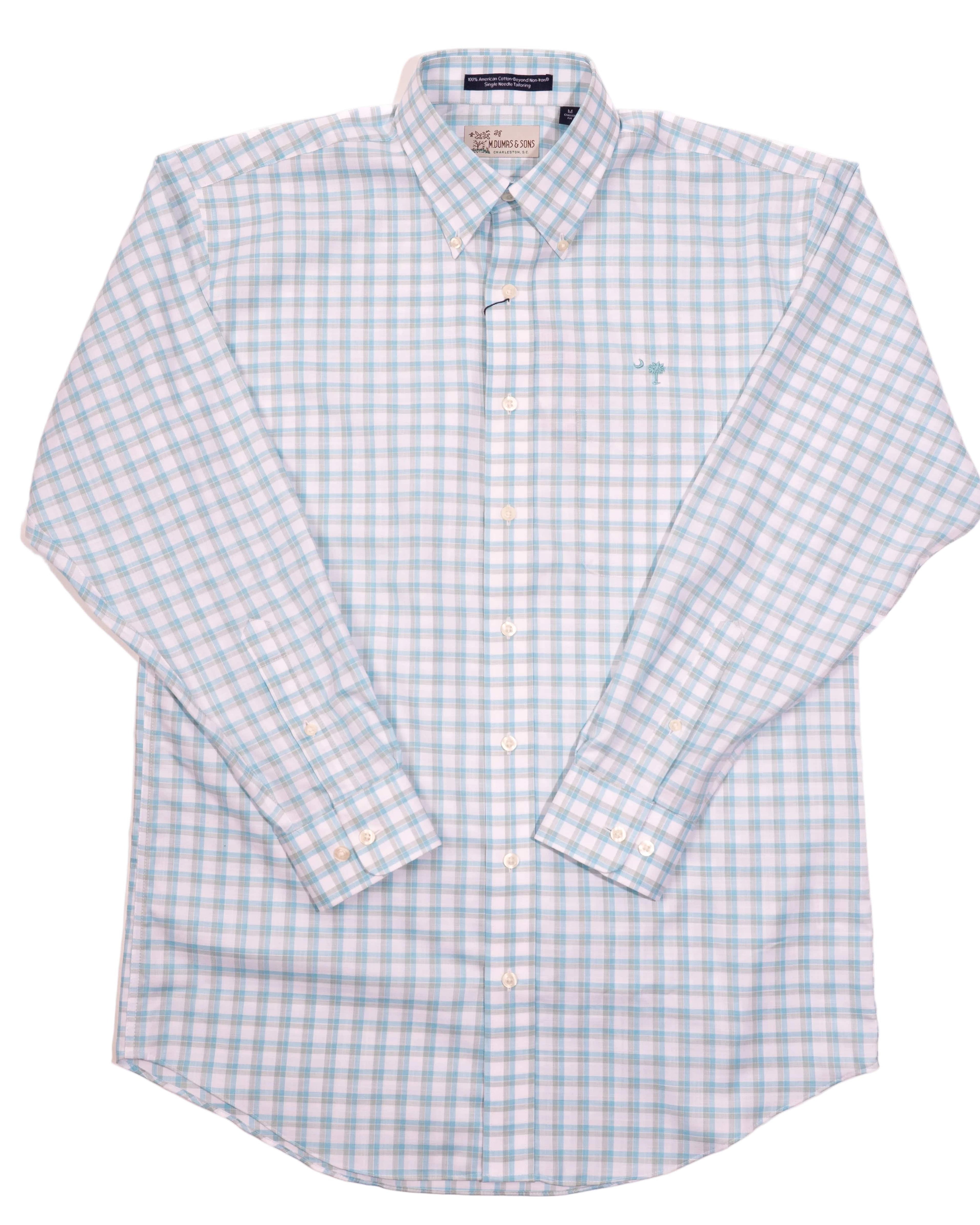 M. Dumas & Sons Sport Shirts Jaboris Aqua Crescent Moon Sport Shirt