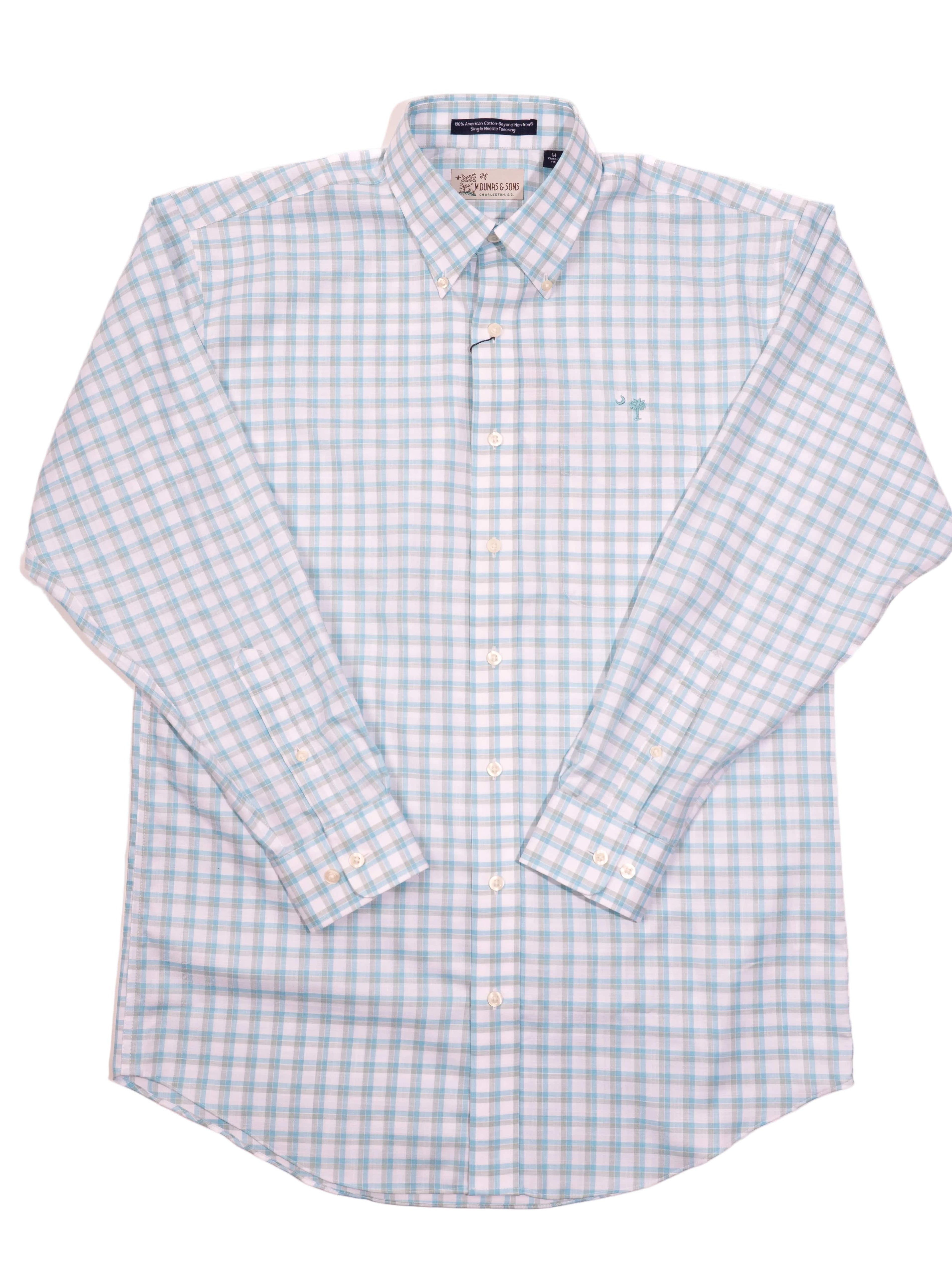 M. Dumas & Sons Sport Shirts Jaboris Aqua Crescent Moon Sport Shirt