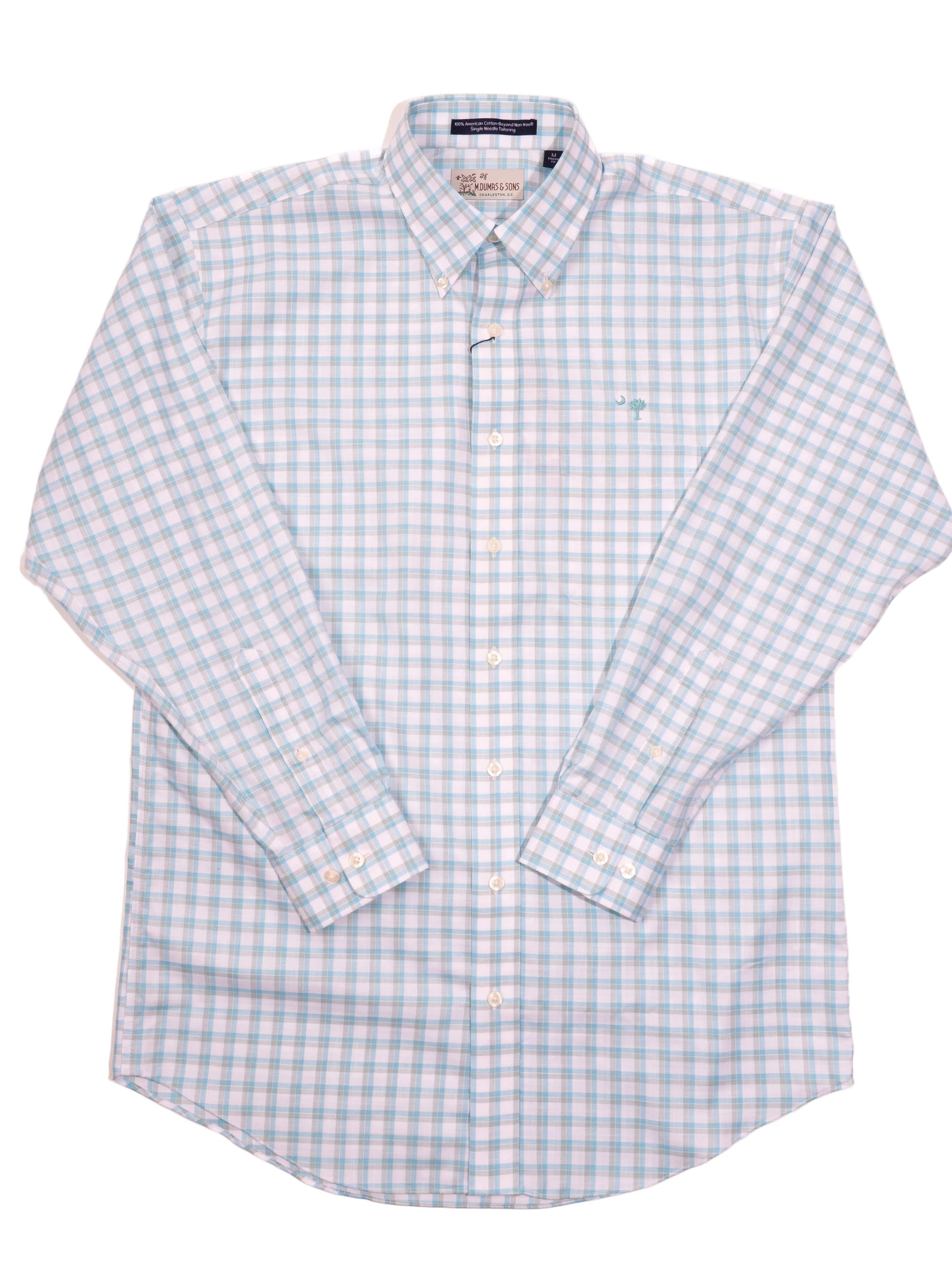 M. Dumas & Sons Sport Shirts Jaboris Aqua Crescent Moon Sport Shirt