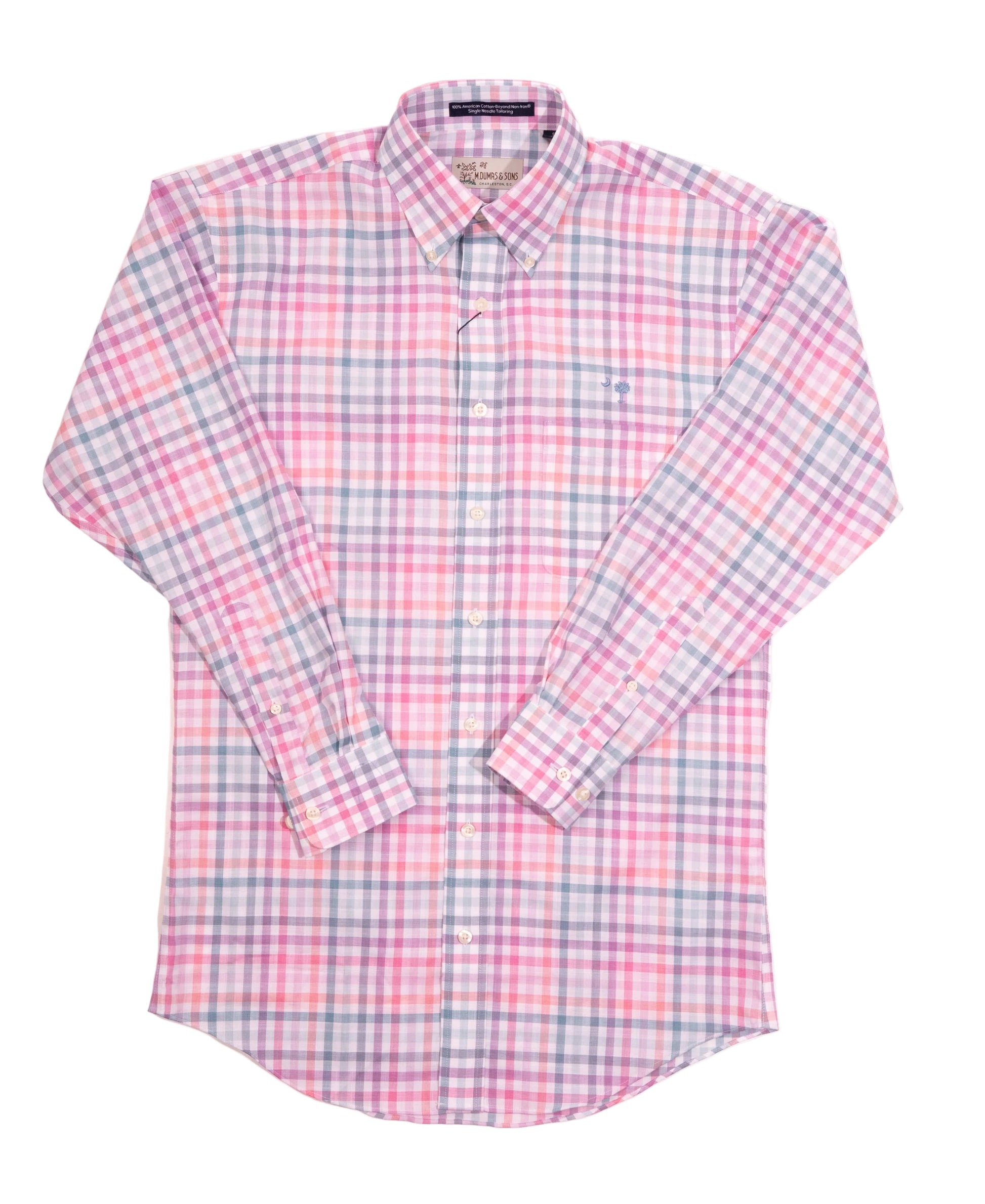 M. Dumas & Sons Sport Shirts Morton Teal Crescent Moon Sport Shirt