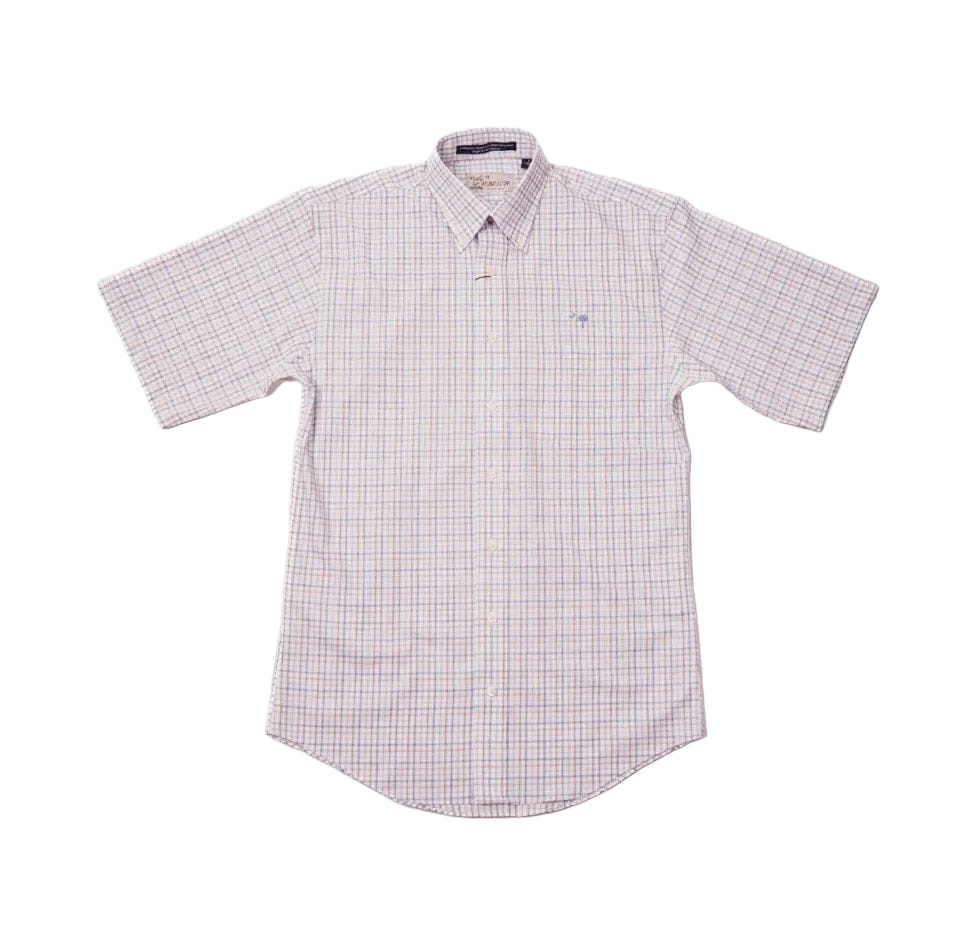 M. Dumas & Sons Sport Shirts Randall Plaid Short Sleeve Crescent Moon Sport Shirt