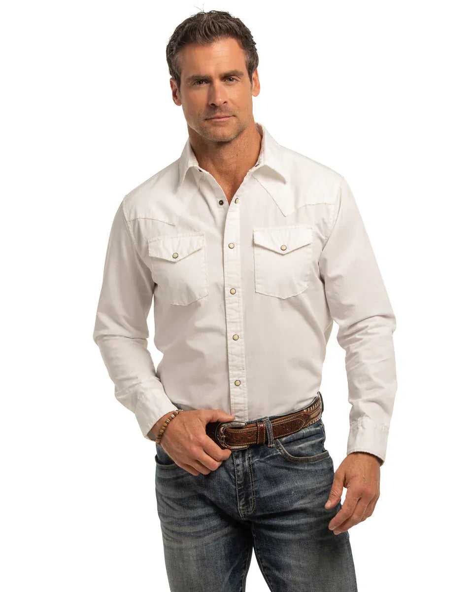 Madison Creek Outfitters Sport Shirts Branson Whipstitch Signature Blend Shirt in White