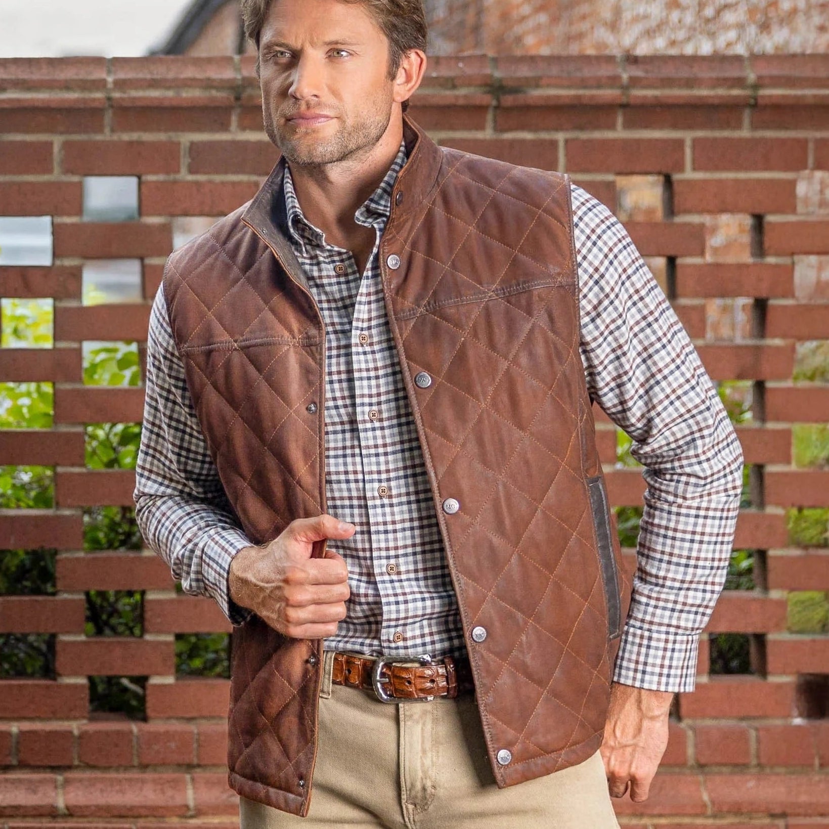 Madison Creek Outfitters Vest BOURB / M Beaver Creek Waxed Goat Suede Vest