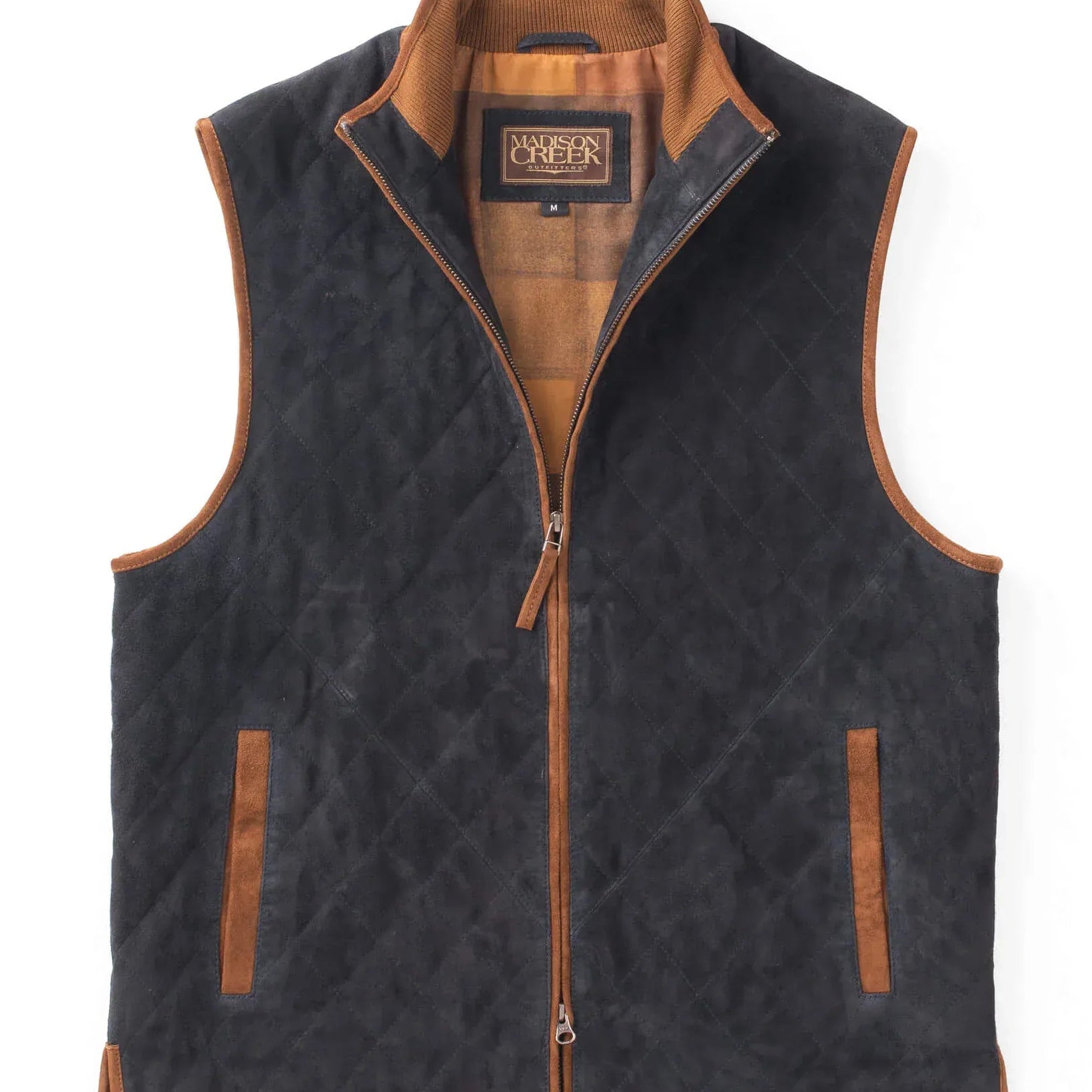 Madison Creek Outfitters Vest DARK NAVY / M Ridgeland Diamond Quilted Lightweight Goat Suede Leather Vest