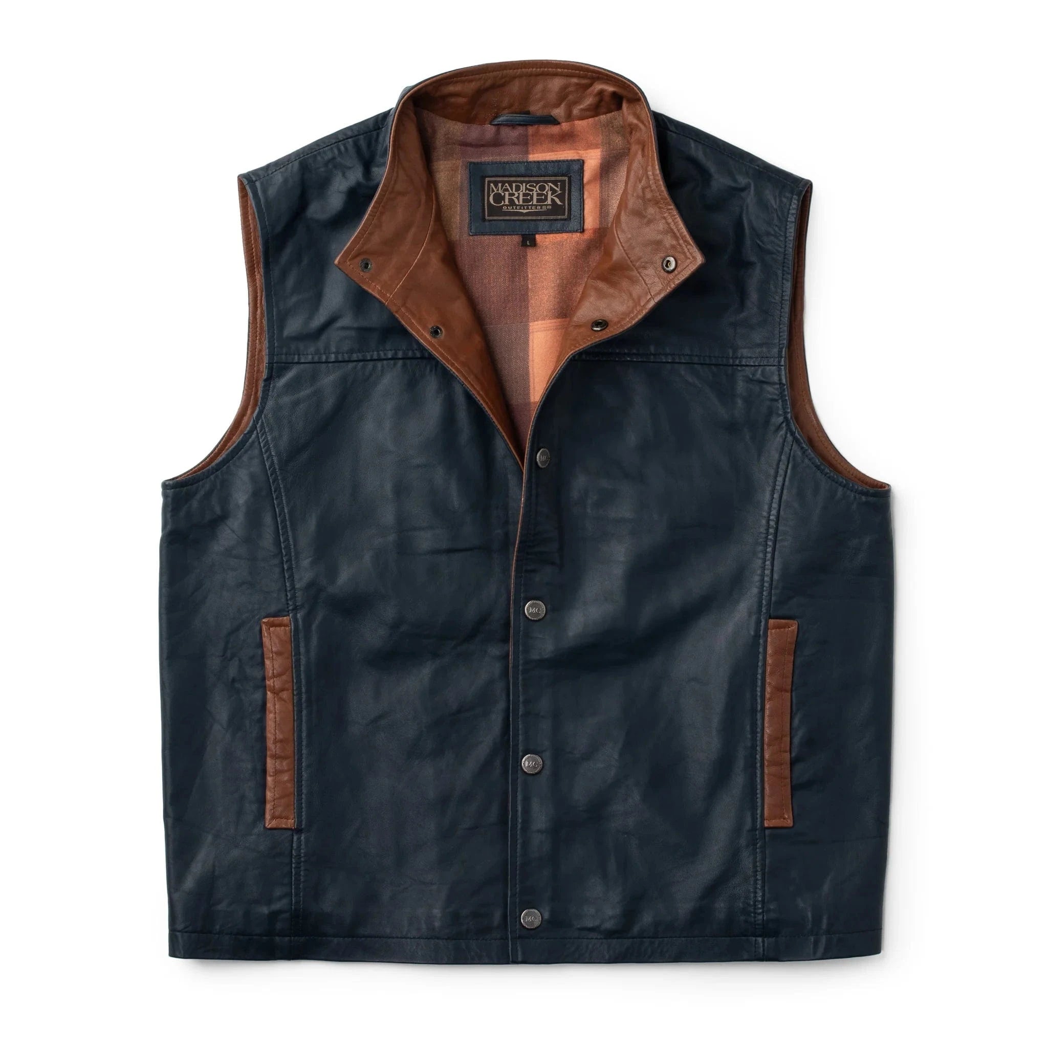 Madison Creek Outfitters Vest NAVY / M Canyon Leather Vest
