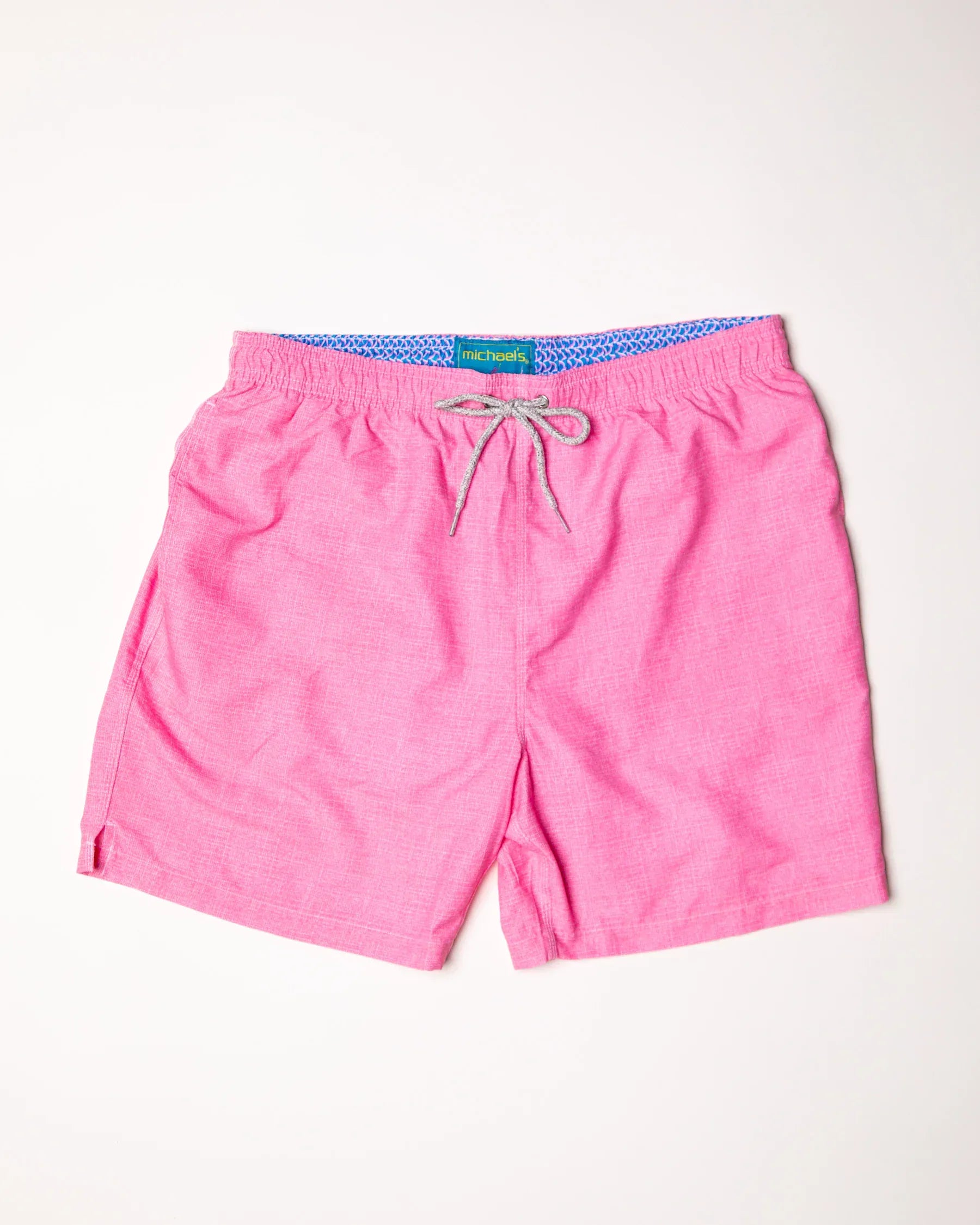 Michael's Swimwear Solid Linen Coral Swim Trunks
