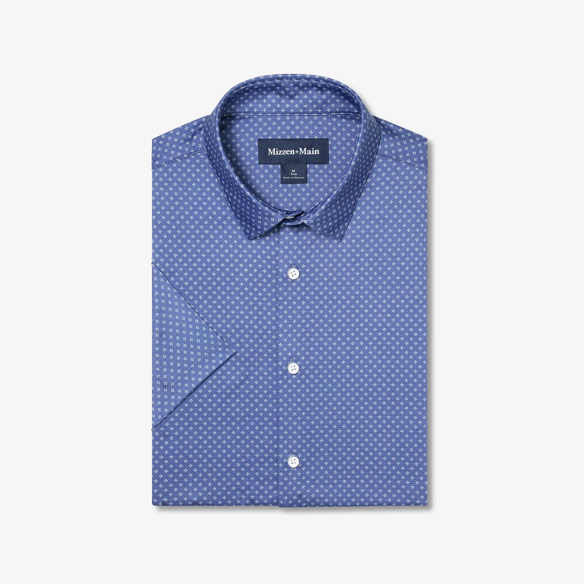 Mizzen & Main Camp Shirt Halyard Short Sleeve in Coastal Fjord Star