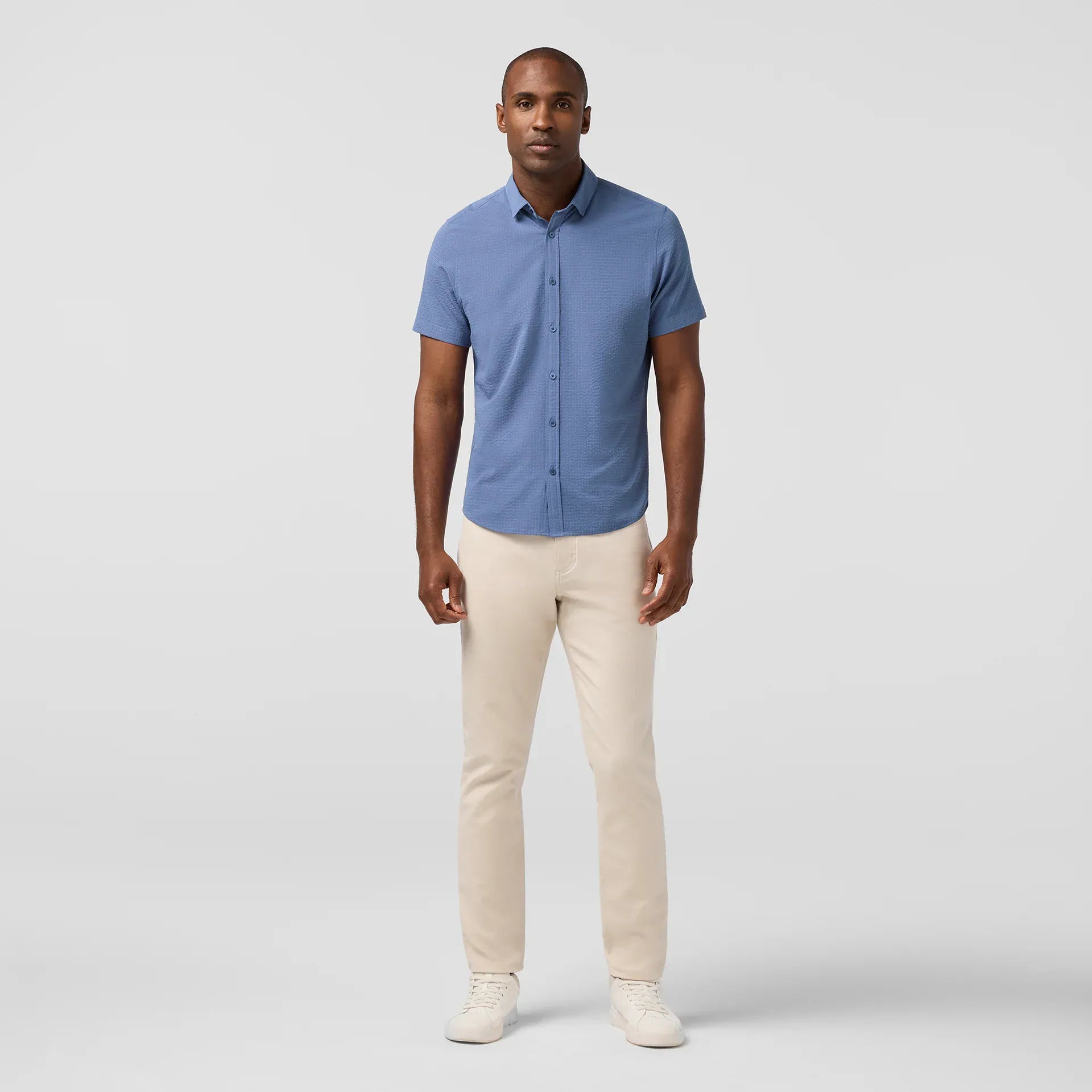Mizzen & Main Camp Shirt Porter Short Sleeve in Coastal Fjord