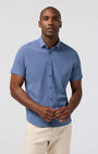 Mizzen & Main Camp Shirt Porter Short Sleeve in Coastal Fjord