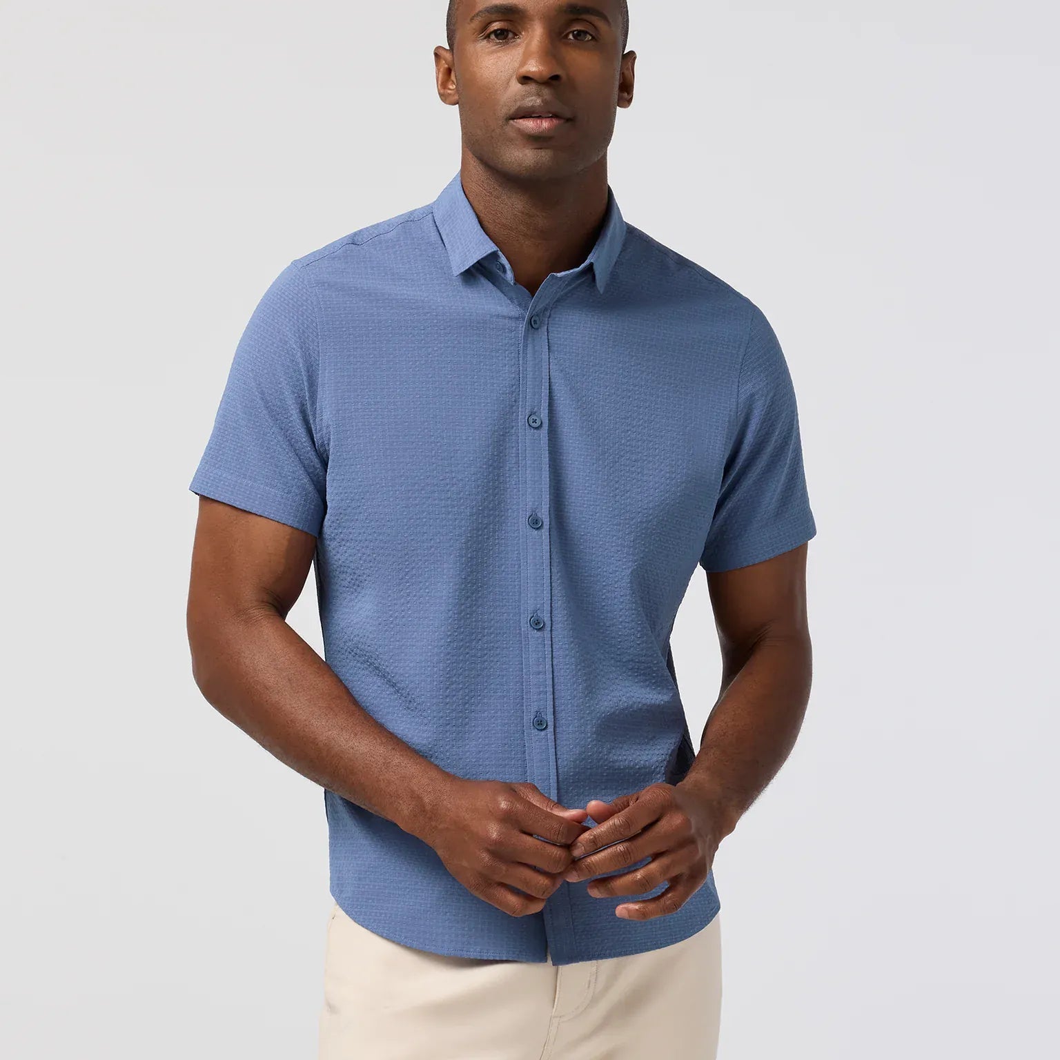 Mizzen & Main Camp Shirt Porter Short Sleeve in Coastal Fjord