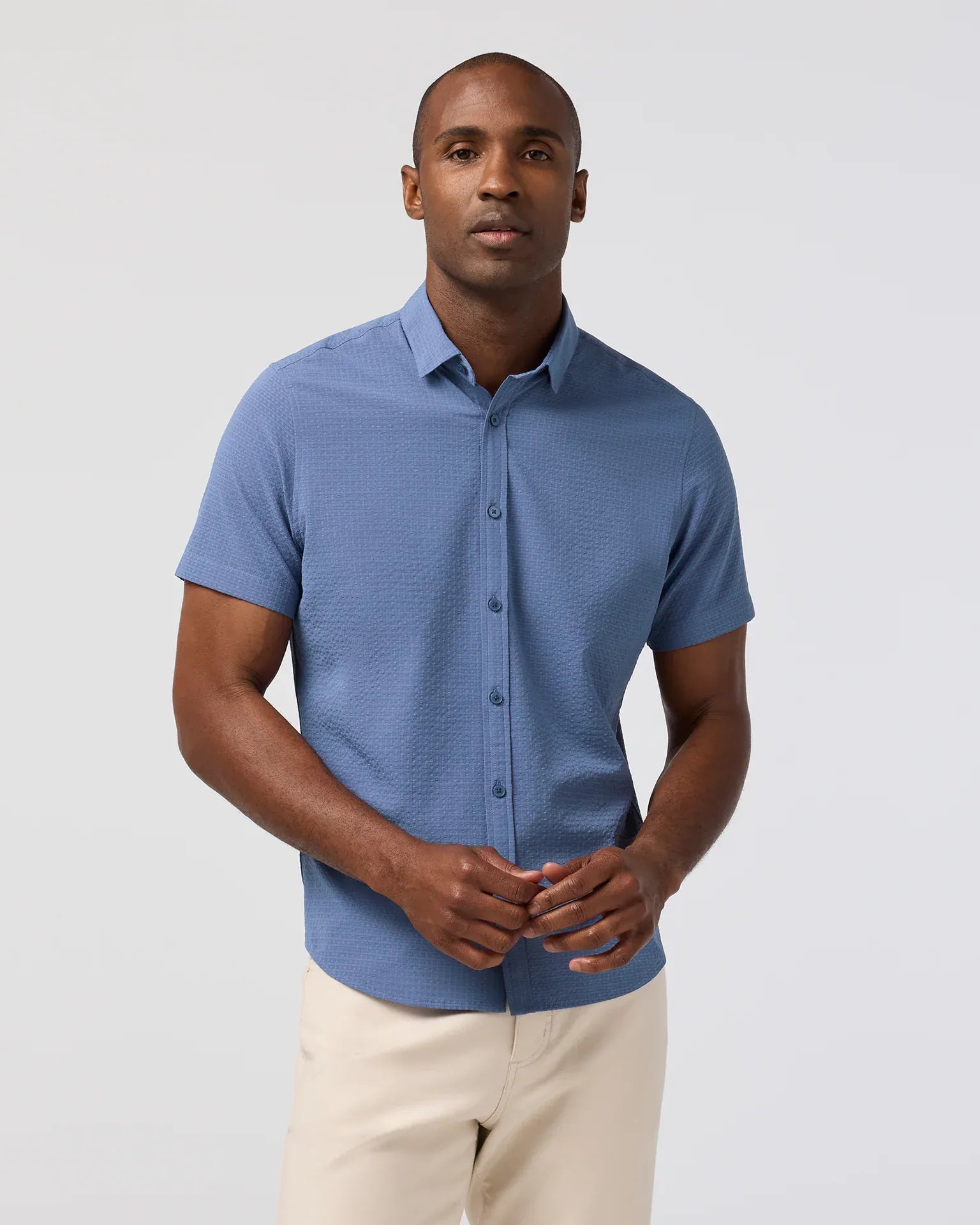 Mizzen & Main Camp Shirt Porter Short Sleeve in Coastal Fjord