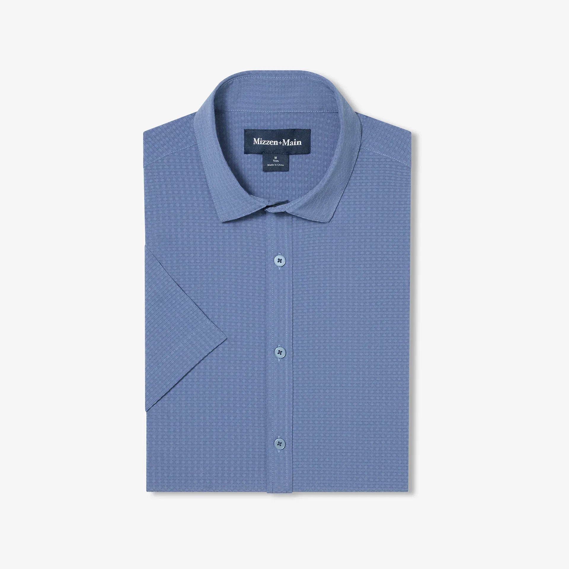 Mizzen & Main Camp Shirt Porter Short Sleeve in Coastal Fjord